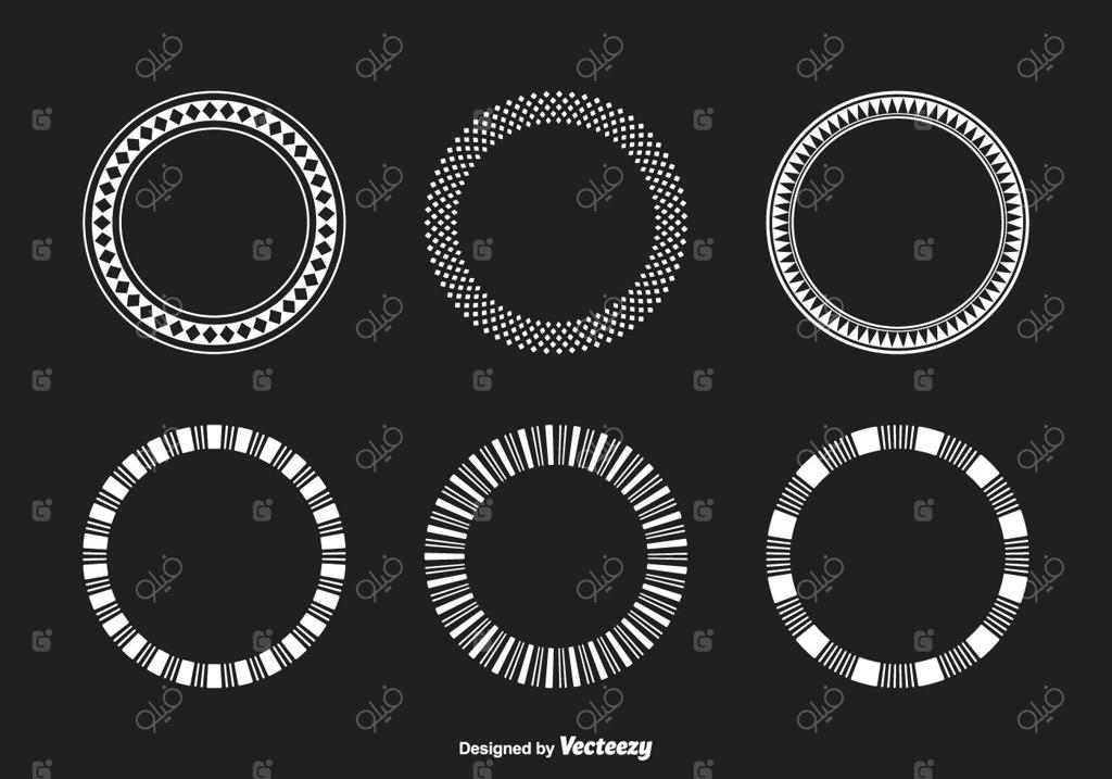 مجموعه وکتور قاب‌های فانتزی و هندسی