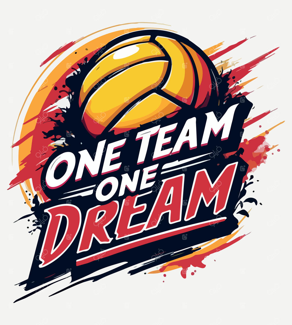 لوگوی یک تیم با نوشته‌های قرمز و زرد