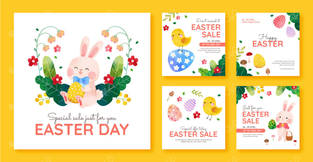 مجموعه پست‌های اینستاگرام برای جشن عید پاک