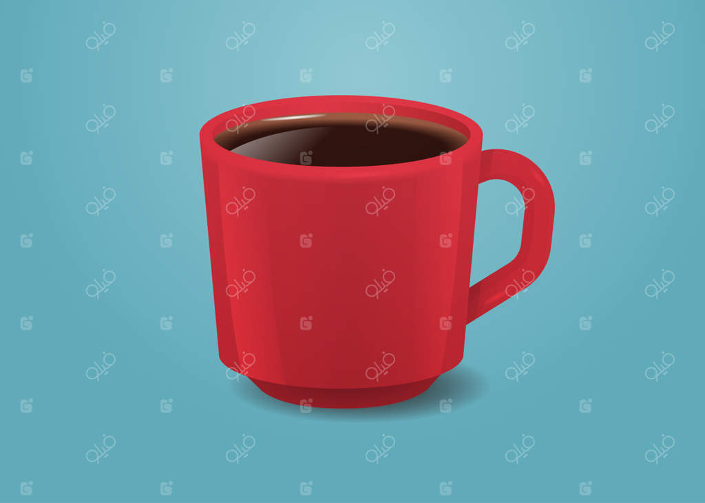 قهوه واقعی در فنجان قرمز: هات آمریکانو