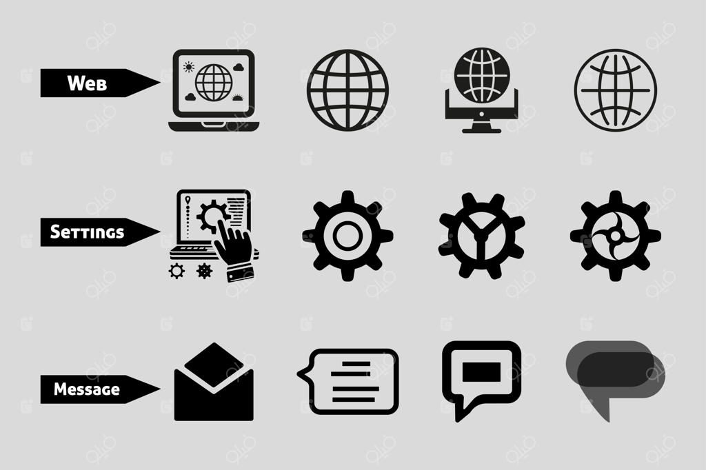 تصویرسازی وکتور آیکون شبکه‌های اجتماعی