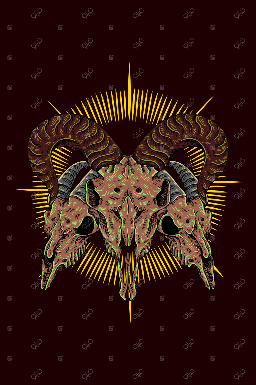 تصویر وکتور سه جمجمه بز