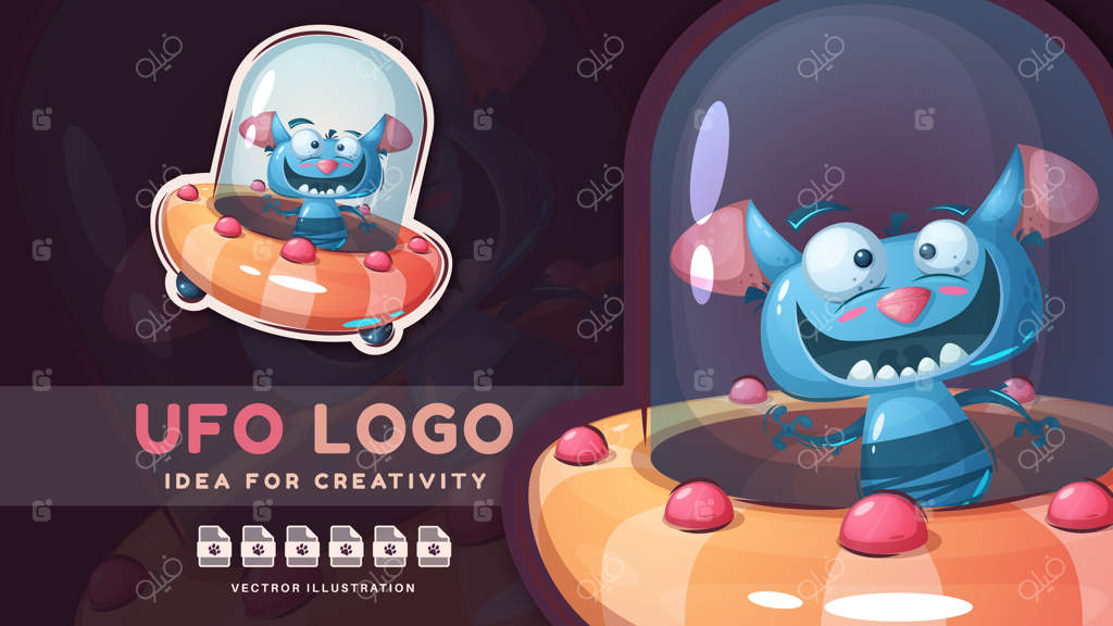 هیولای بچه‌گانه کارتونی - برچسب بامزه سفر