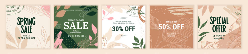 طراحی بنرهای فروش در شبکه‌های اجتماعی: الگوهای وکتور مناسب برای بنرهای وب، پست‌های شبکه‌های اجتماعی، اپلیکیشن‌های موبایل و تبلیغات اینترنتی.