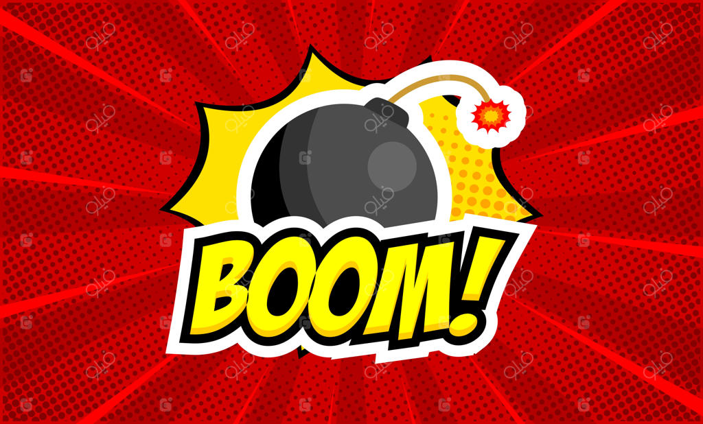 پس‌زمینه پاپ آرت با طرح انفجار کمیک