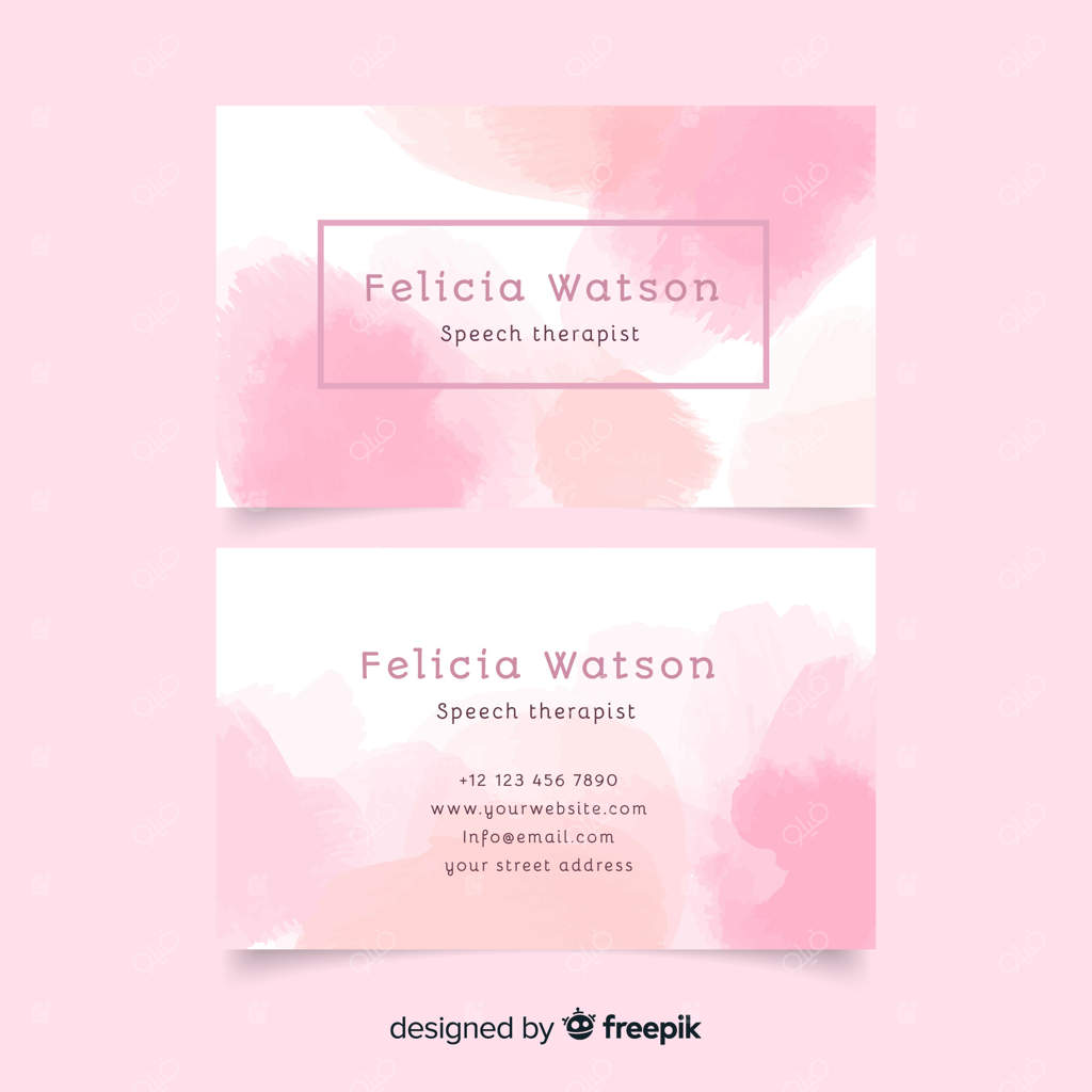 قالب کارت ویزیت انتزاعی با آبرنگ