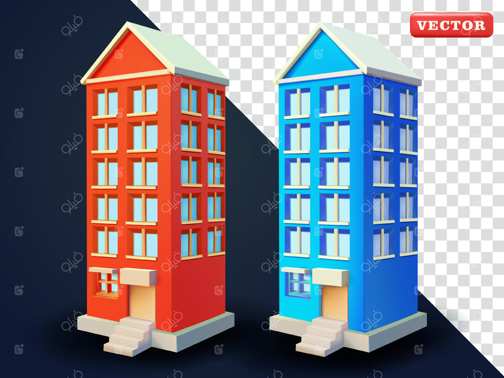 ساختمان آپارتمانی سه‌بعدی؛ مناسب برای تجارت، ملک و طراحی