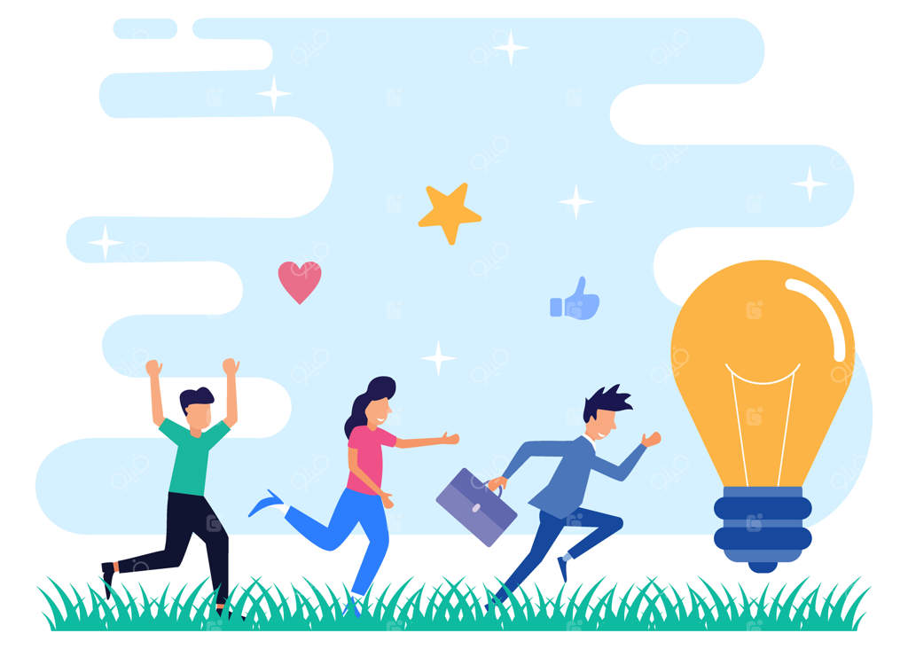 تصویر گرافیکی وکتور شخصیت کارتونی ایده‌های تجاری