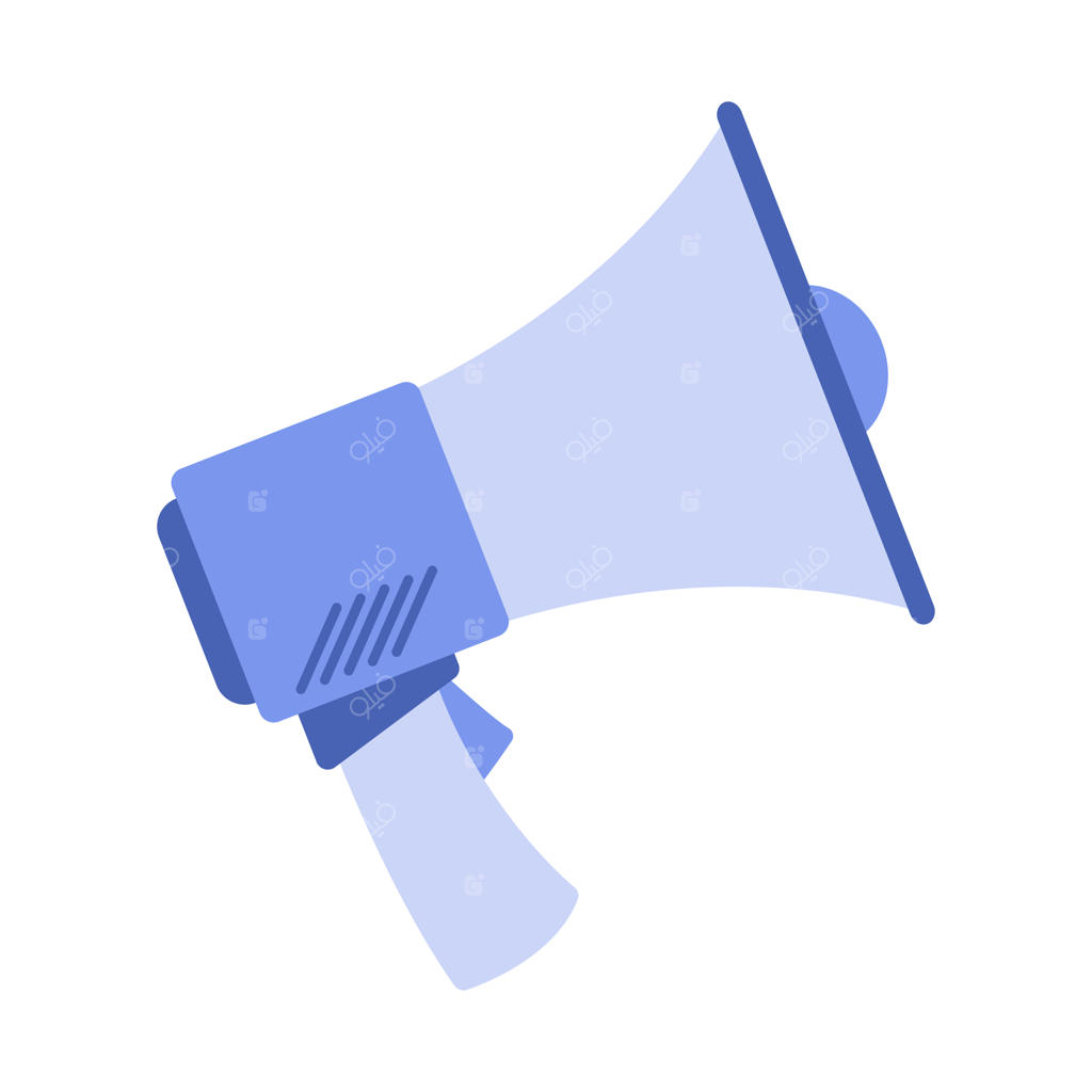 بلندگوی آبی به عنوان نماد اعلام پیام هشدار