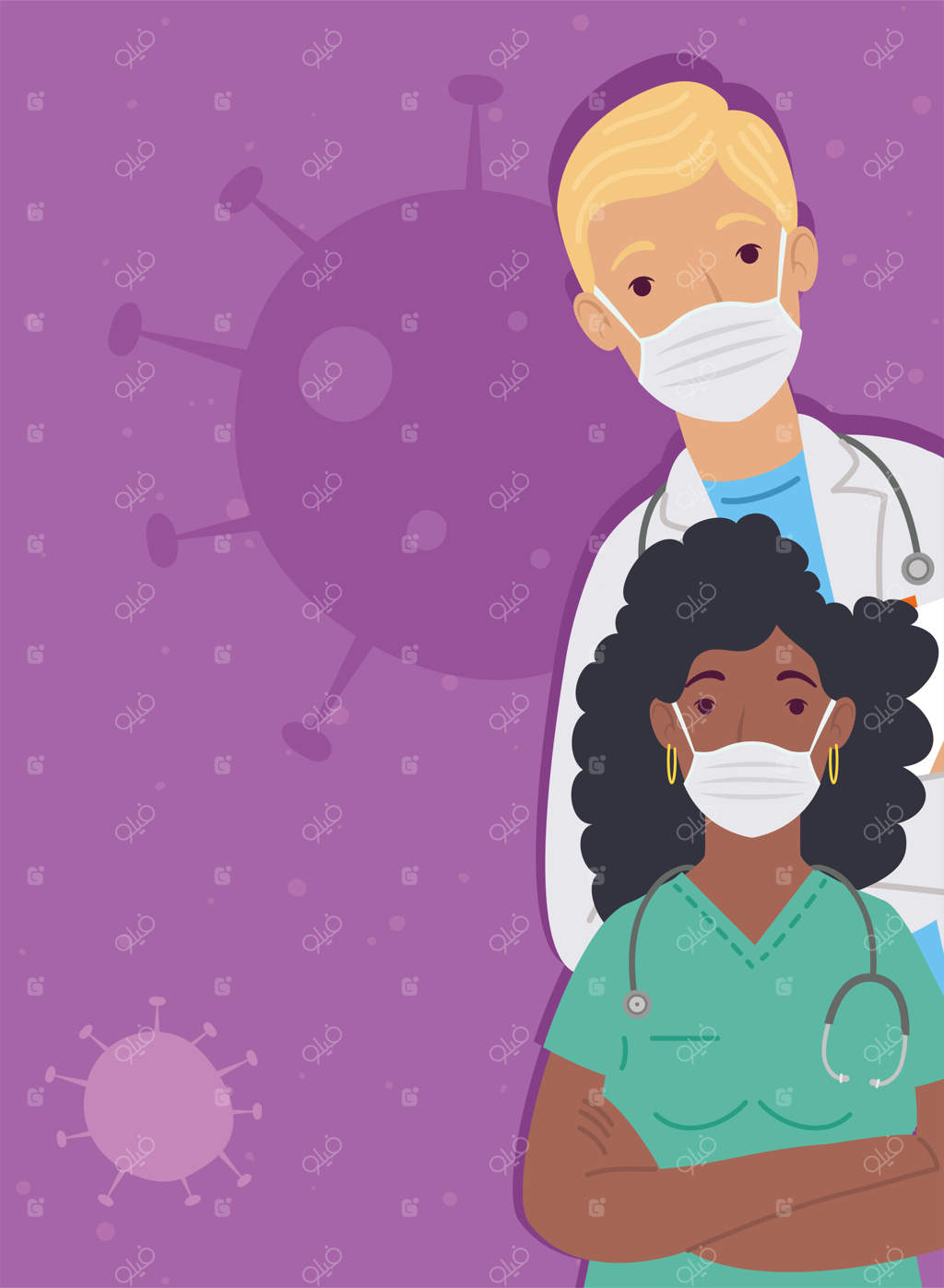 زوج پزشکان از نژادهای مختلف