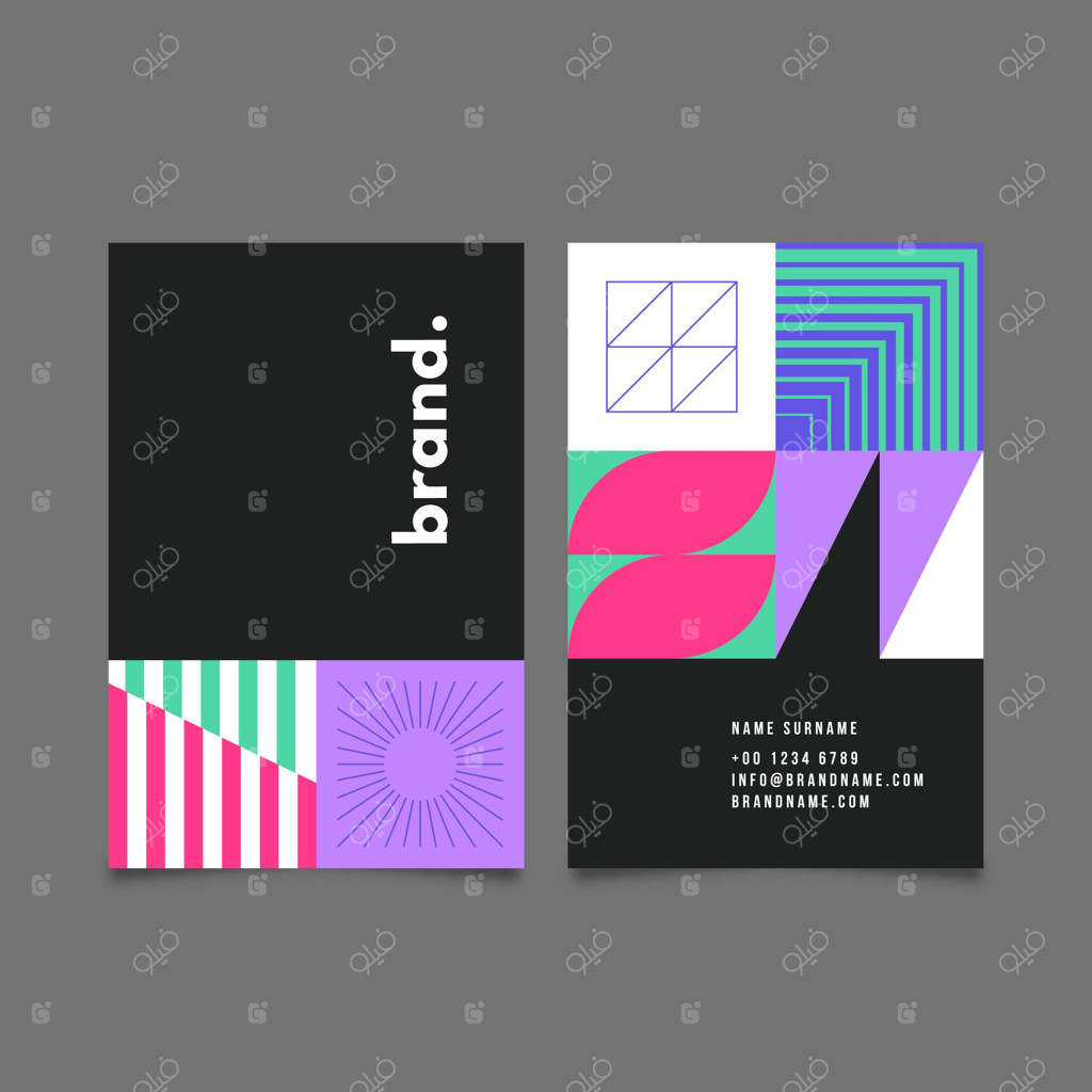 کارت ویزیت مدرن با اشکال انتزاعی