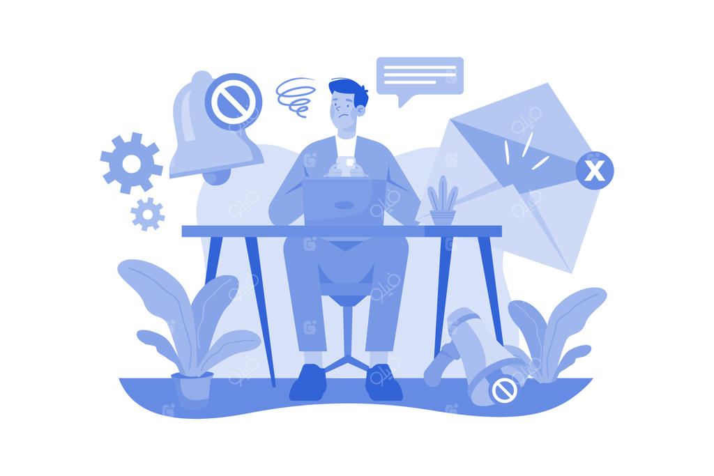 تصویرسازی مفهومی «بدون اعلان» با پس‌زمینه سفید