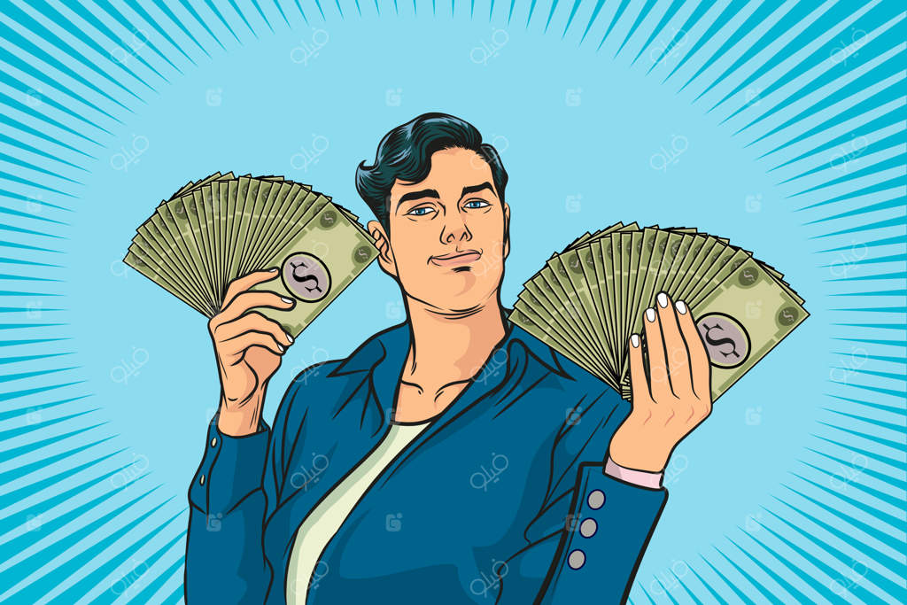 مرد جوان خوشحال لیوان آب در دستش