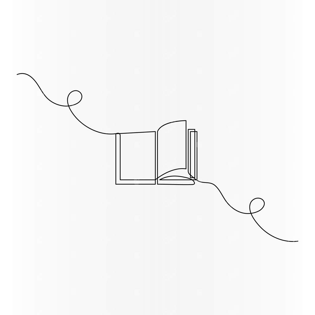 طرح خطی پیوسته از کتاب - تصویرسازی وکتوری