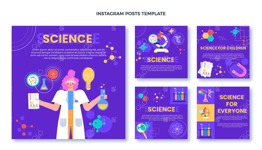 طراحی تخت برای پست اینستاگرامی علمی