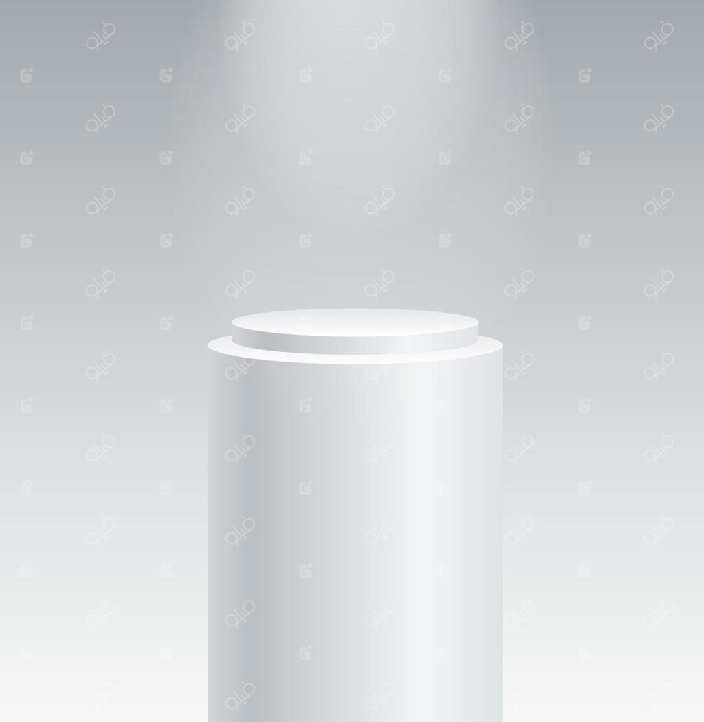 وکتور موکاپ سه بعدی و واقع‌گرایانه سکوی گرد با جزئیات دقیق؛ قالب خالی صحنه برای ارائه و نمایش