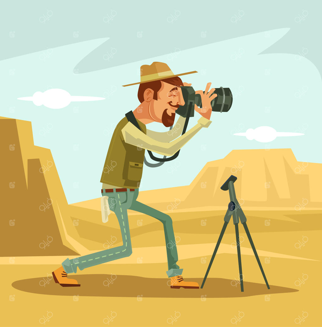 شخصیت عکاس در حال گرفتن عکس