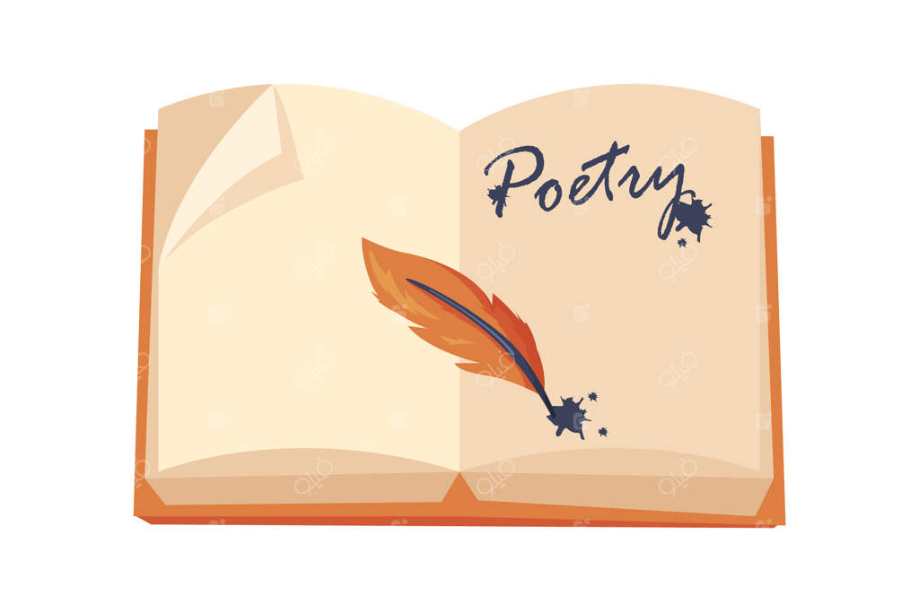 تصویر برداری کتاب شعر باز