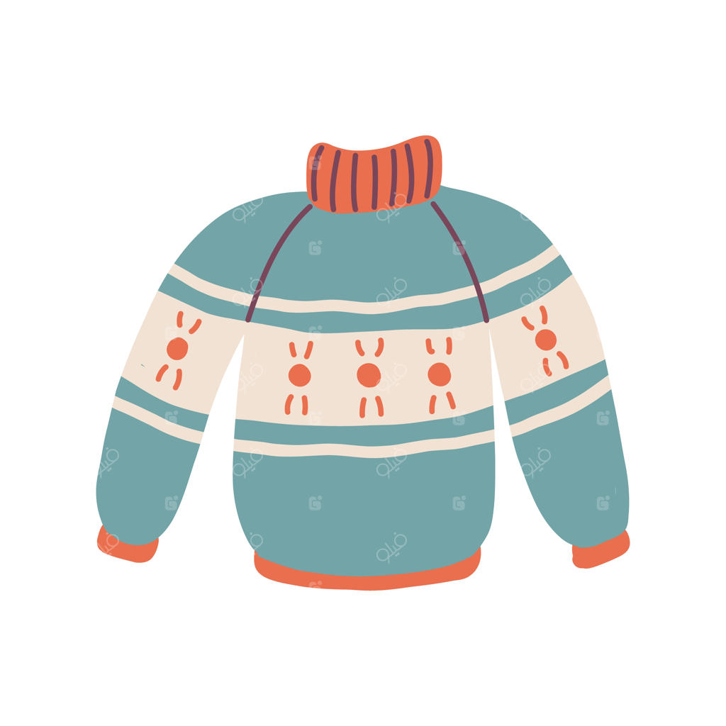 تصویرسازی وکتور پلیور پاییزی بامزه با طراحی دستی به سبک فلت