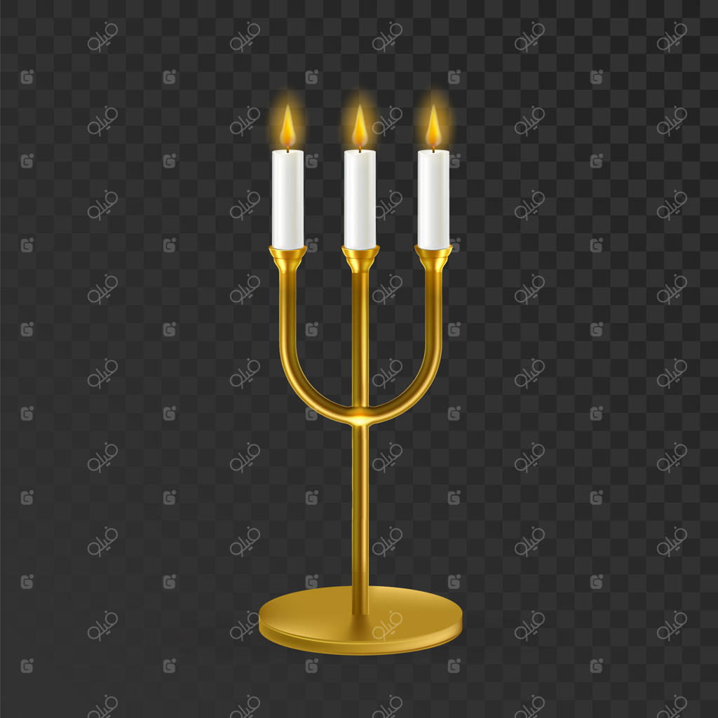 شمعدان با شمع‌های روشن