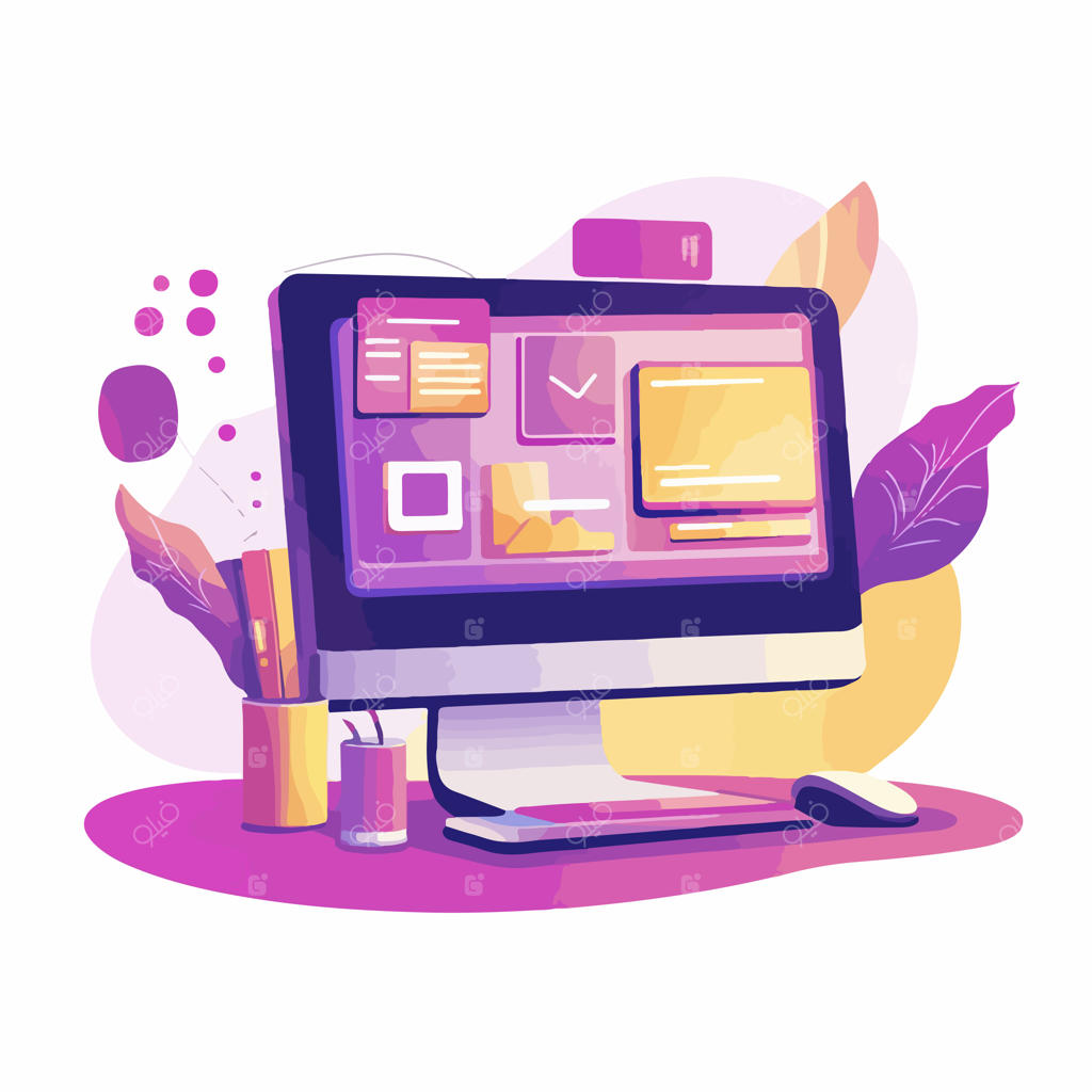 تصویرسازی وکتور میز کار حرفه‌ای با فناوری طراحی وب