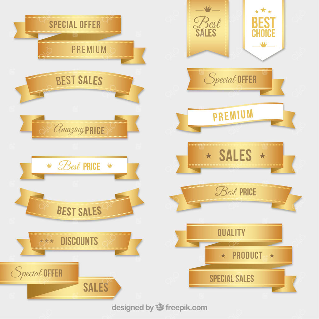 مجموعه‌ای از برچسب‌های طلایی
