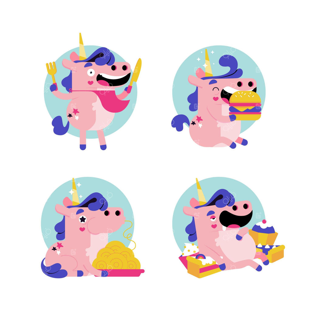 مجموعه برچسب‌های غذای اوکوی مسطح