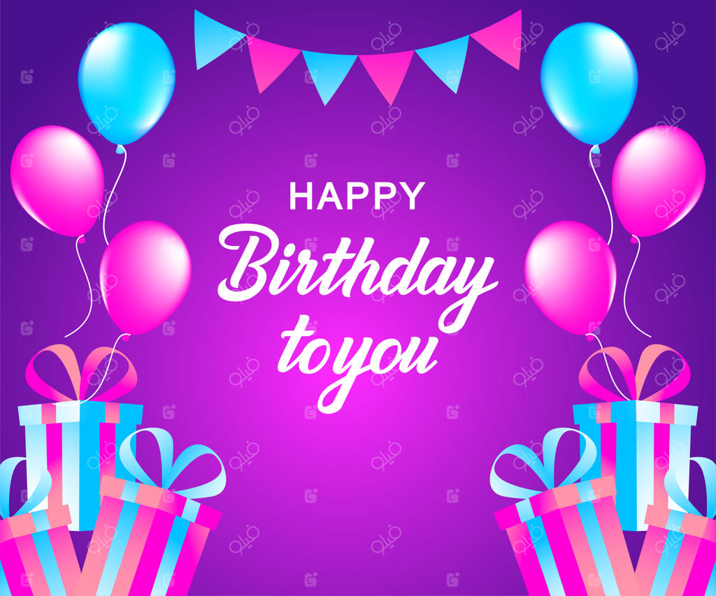 پس‌زمینه جشن تولد با بادکنک‌ها