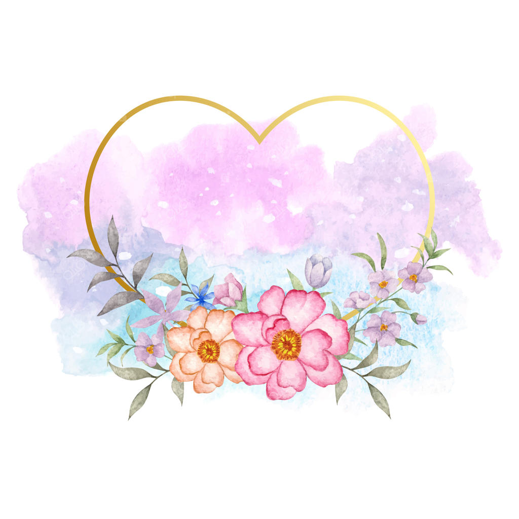 قاب گل‌دار قلبی برای کارت تبریک ولنتاین