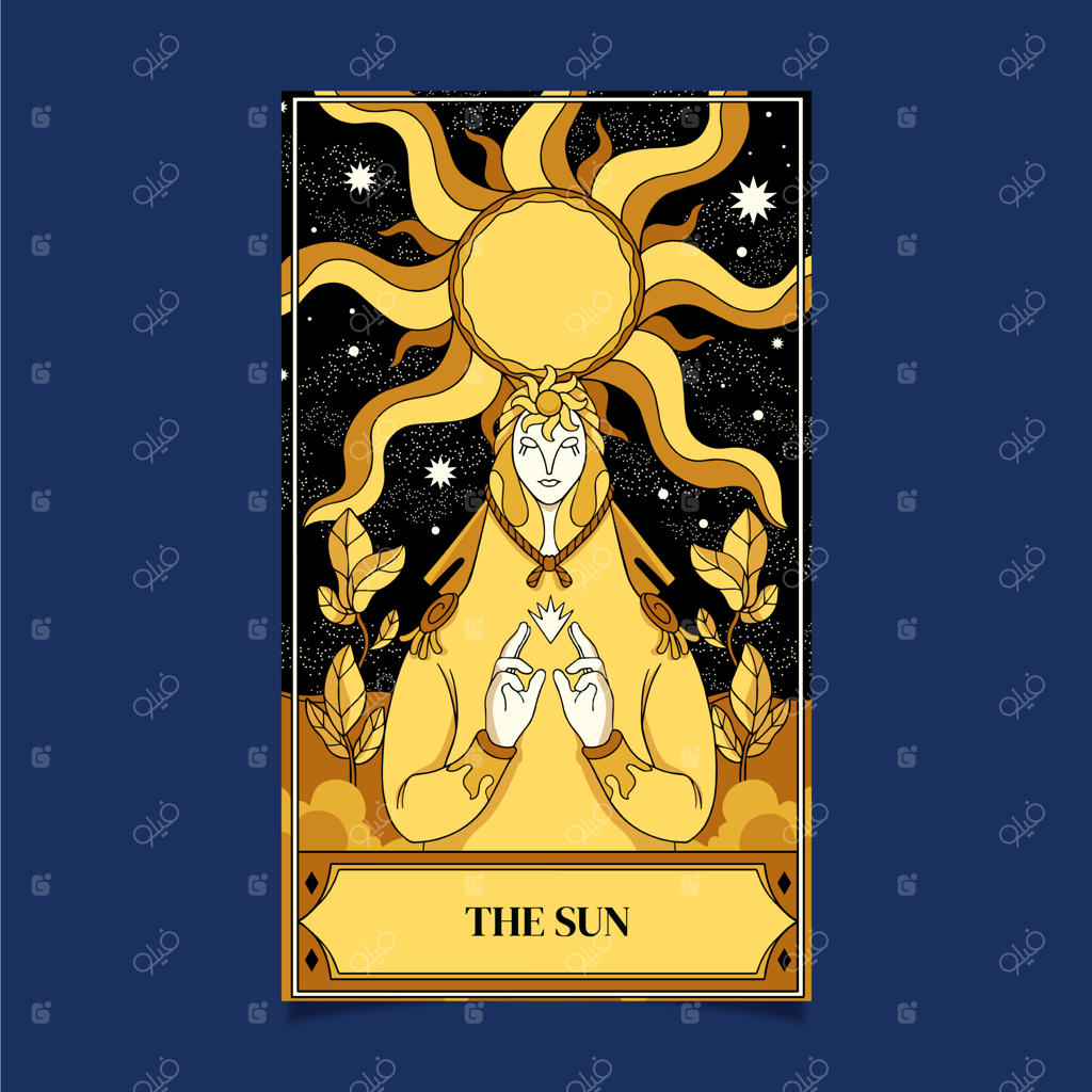 تصویرسازی کارت تاروت دستی کشیده شده