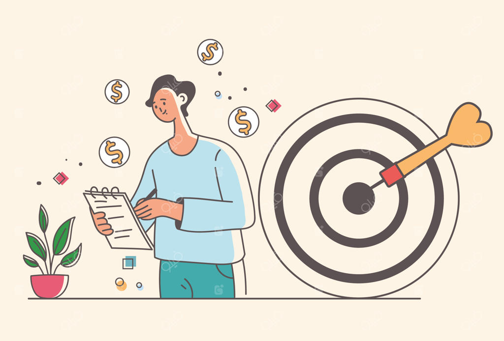 مفهوم انتزاعی طراحی کسب‌وکار: سرمایه‌گذاری، برنامه‌ریزی، بانکداری، بازار پول و بودجه سهام