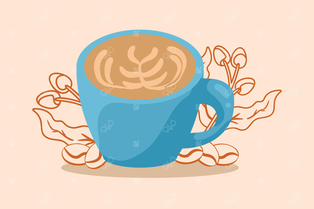 قهوه با شیر در فنجان