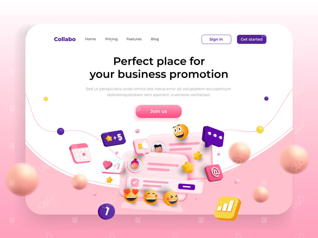 قالب صفحه فرود برای بازاریابی دیجیتال