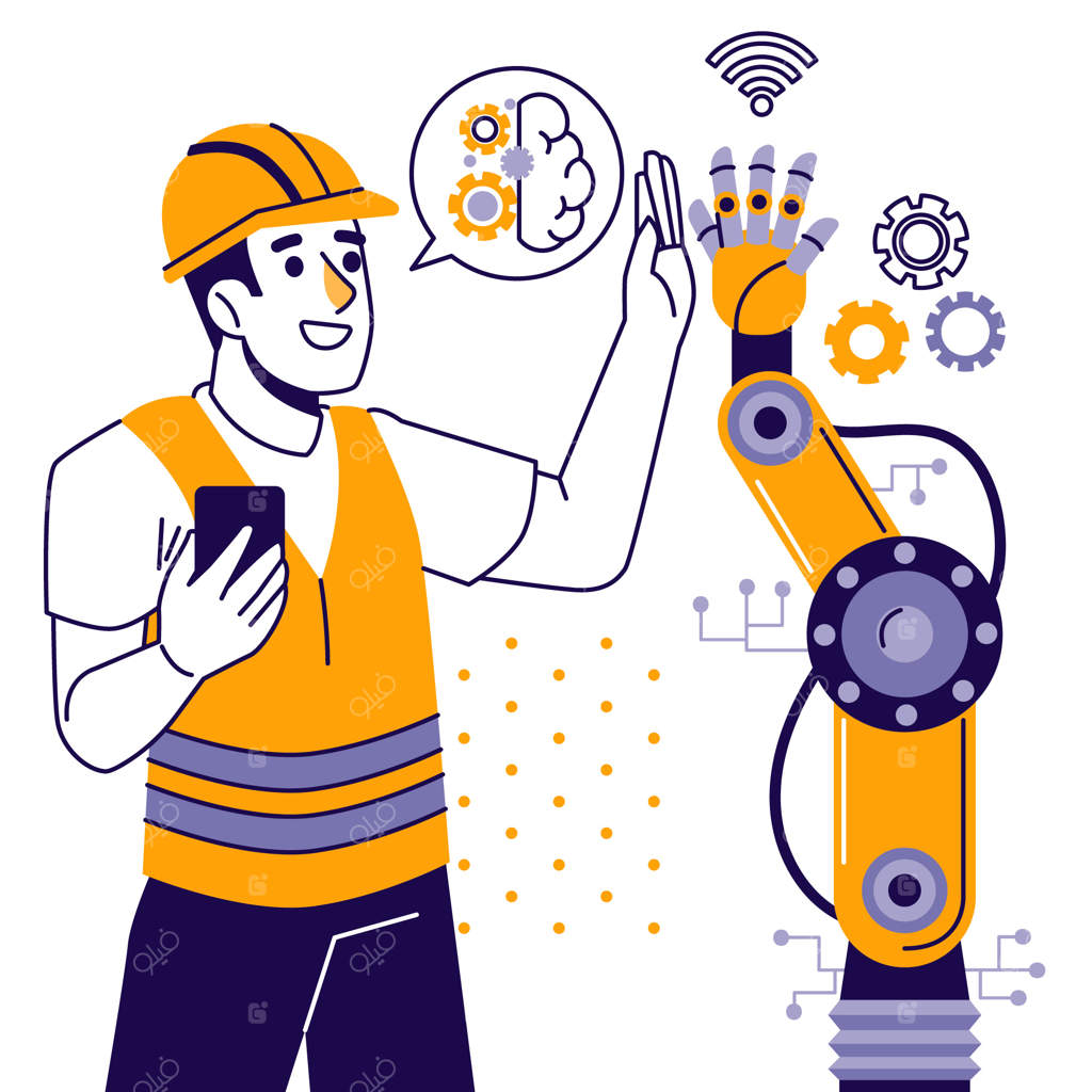 تصویرسازی طراحی مسطح از صنعت ۴٫۰