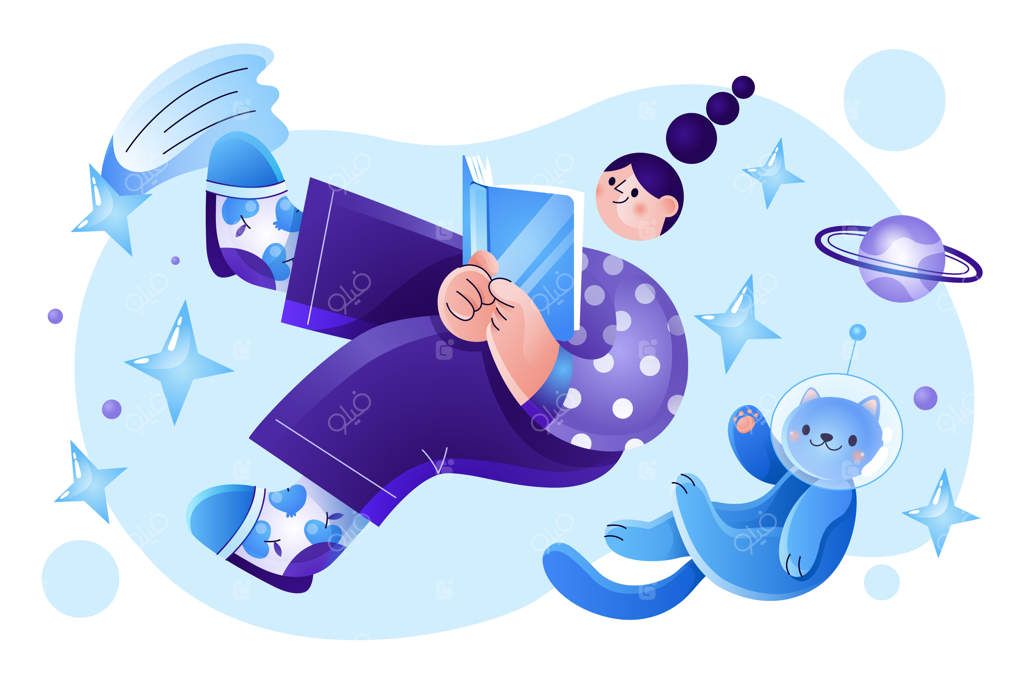 تصویرسازی ادبیات با شیب رنگی