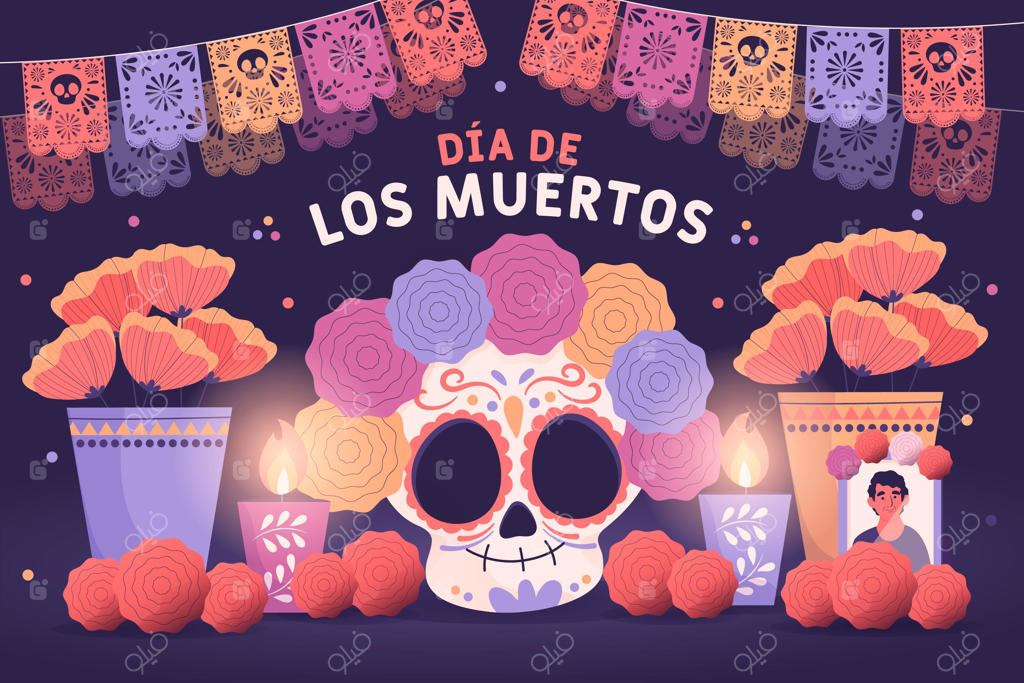 پس‌زمینه دست‌کشیده روز مردگان