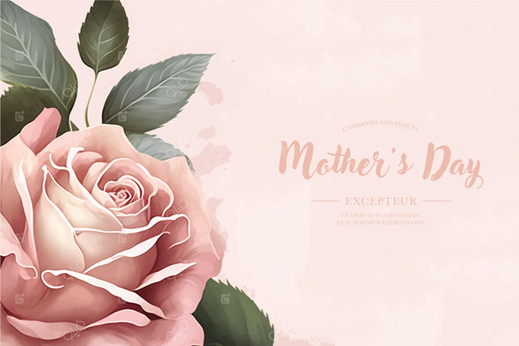 بنر آبرنگی وکتور با گل‌های زیبا برای روز مادر - روز مادر مبارک
