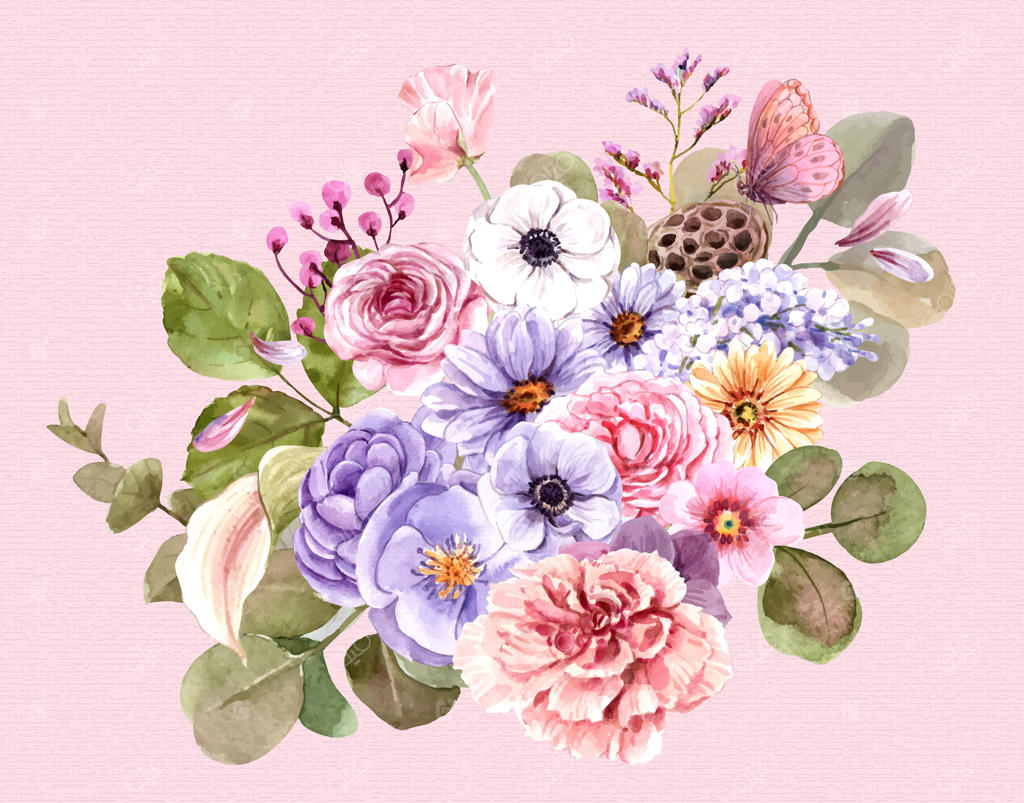 دسته گل صورتی زیبا.