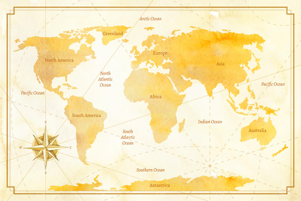 تصویر نقشه قدیمی جهان