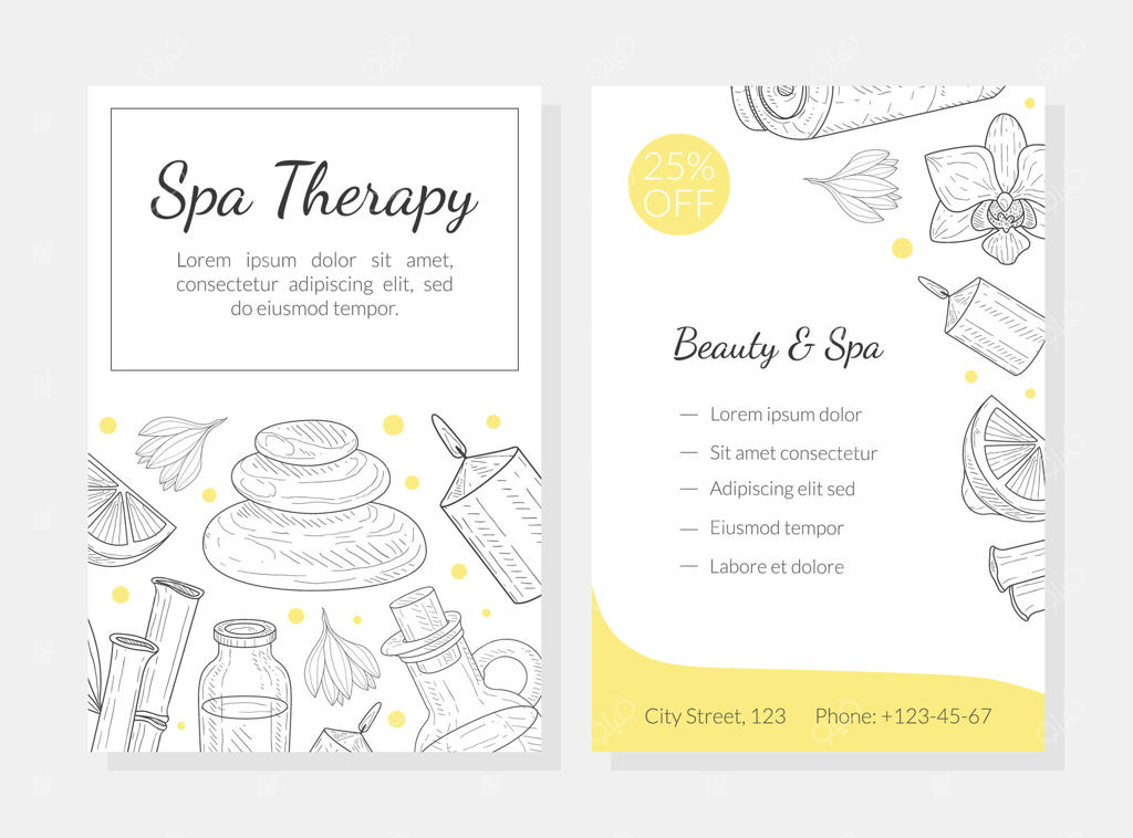 قالب کارت ویزیت مرکز خدمات آب‌درمانی، زیبایی، آرامش و طب طبیعی با طراحی دستی