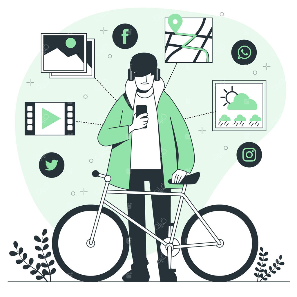 تصویرسازی مفهوم زندگی موبایلی