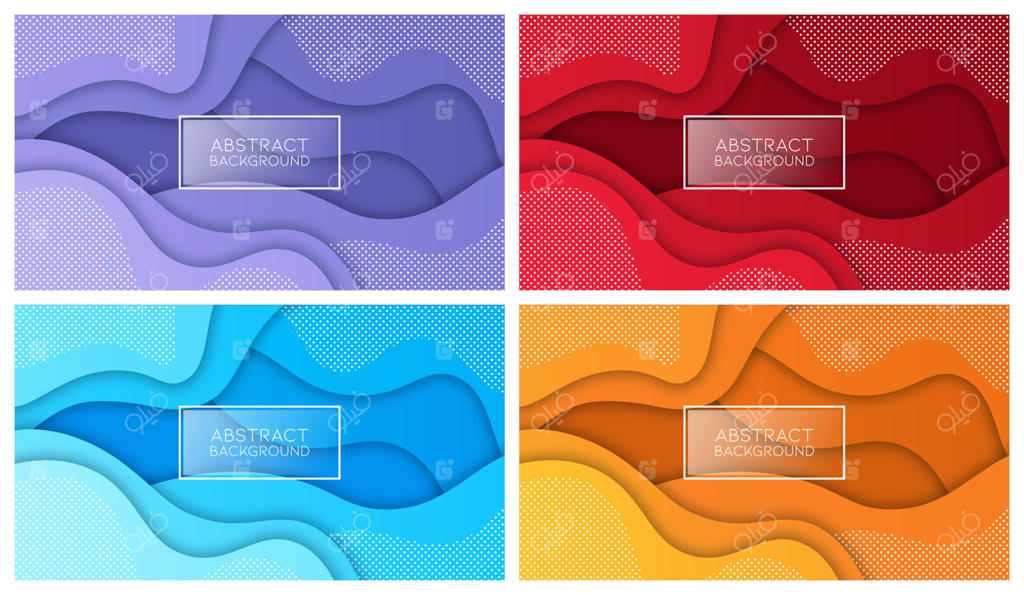 پس‌زمینه‌ی رنگارنگ مایع با اشکال هندسی و گرادیان‌های روان