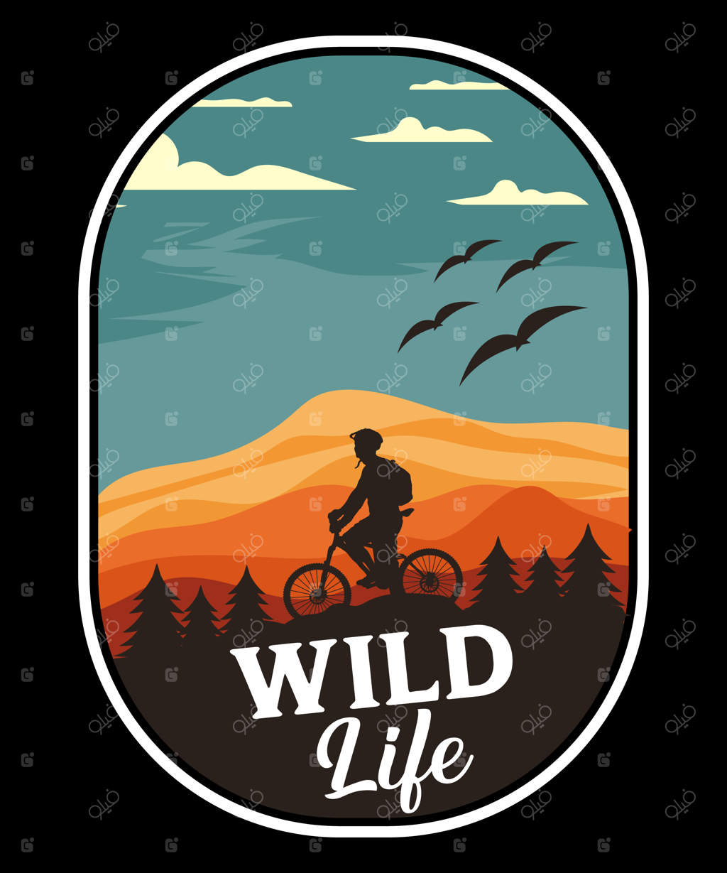 قالب طراحی تی‌شرت با طرح‌های حیات وحش وکتور