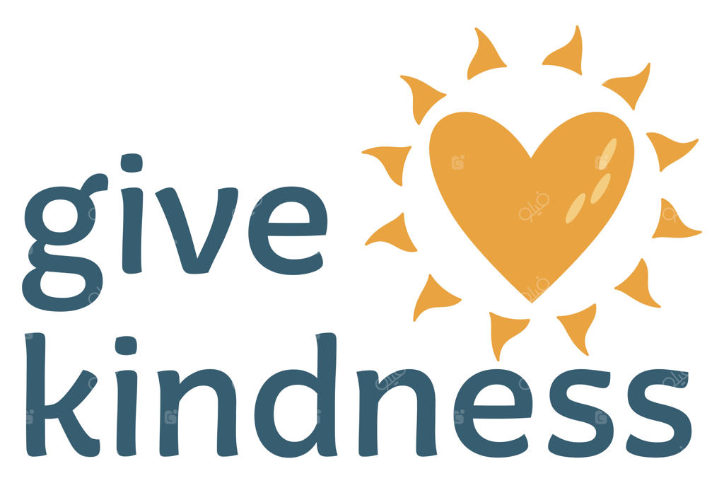 استیکر بامزه با طرح خورشیدِ قلبی‌شکل و مضمون مهربانی، عشق، قدردانی، امید و شادی؛ شامل متن و تصویرسازی