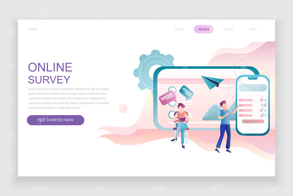 قالب صفحه‌فرود ساده برای نظرسنجی آنلاین