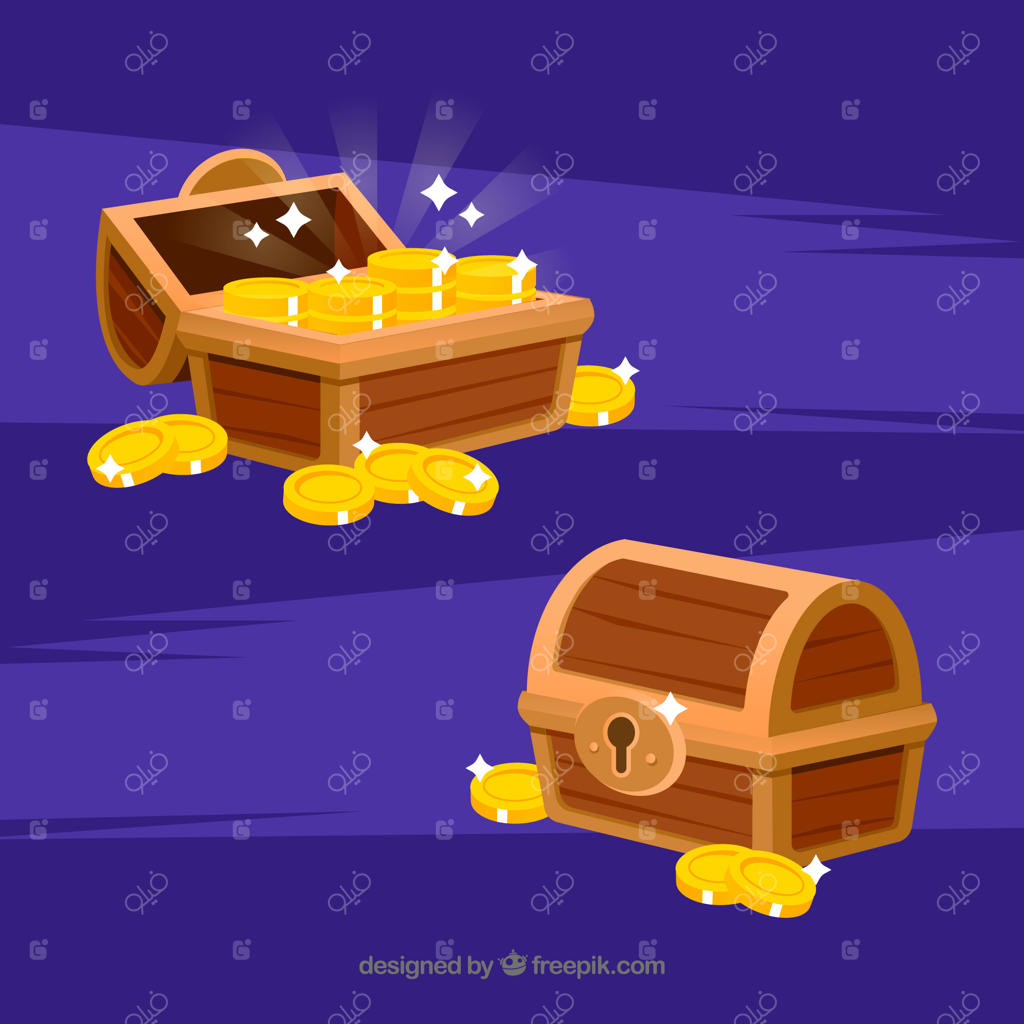 صندوق گنج چوبی با طراحی ساده و تخت