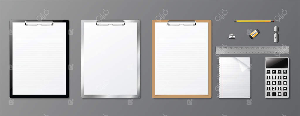 طراحی هویت سازمانی واقع‌گرایانه: کتاب و تخته‌کلیپ برد