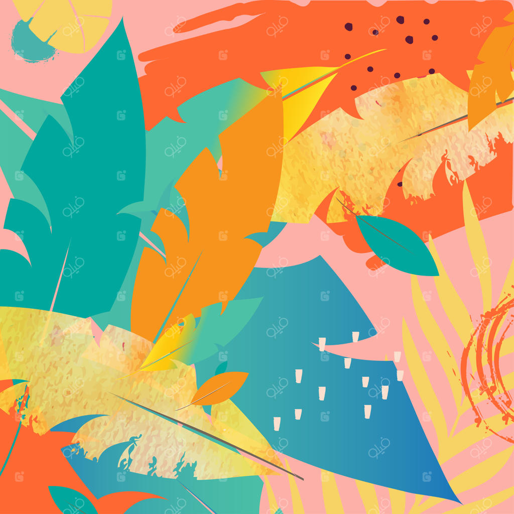 پس‌زمینه پوستر برگ‌های جنگل گرمسیری