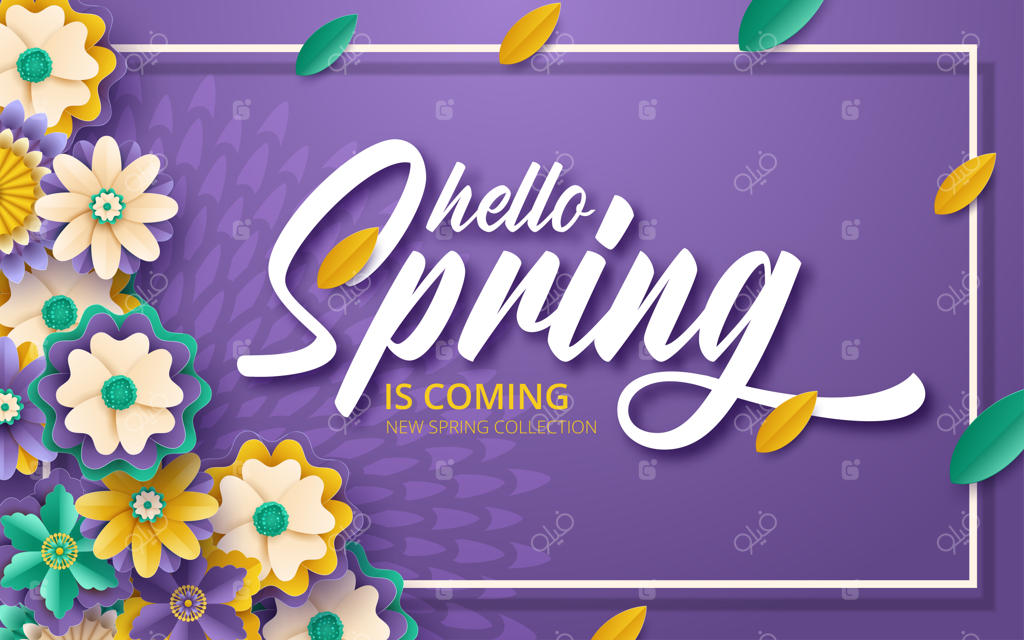 قالب بنر حراج بهاری با قاب کاغذی