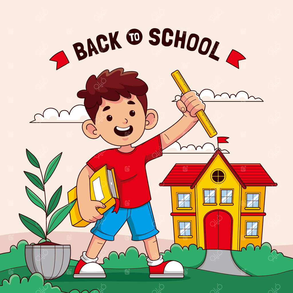 تصویرسازی دستی بازگشت به مدرسه